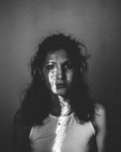 woman looks sad and needs help